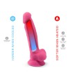 SILEXD - MODÈLE 1 PÉNIS RÉALISTE SILICONE PREMIUM SILEXPAN ROSE FLUORESCENT 17,5 CM