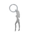 DIABLO PICANTE - PORTE-CLÉS AVEC SILHOUETTE FÉMININE ARGENTÉE AVEC DÉCAPOTEUR