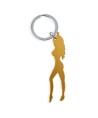 DIABLO PICANTE - PORTE-CLÉS AVEC SILHOUETTE FÉMININE COULEUR OR AVEC DÉCAPOTEUR
