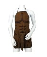 DIABLO PICANTE - TABLIER MUSCLÉ AVEC PÉNIS 3D EN TON MARRON