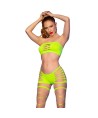 CHILIROSE - CR 4866 ENSEMBLE HAUT ET SHORT VERT FLUO S/M