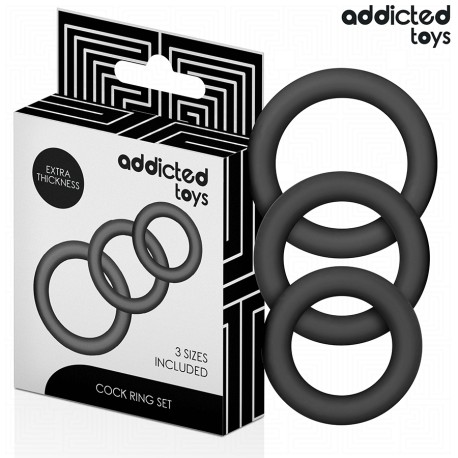 ADDICTED TOYS - LOT DE ANNEAUX EN SILICONE MODÈLE 1
