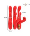 INTENSE - STIMULATEUR DE CLITORIS MULTIFONCTION KATY 4 TÊTES INTERCHANGEABLES ROUGE