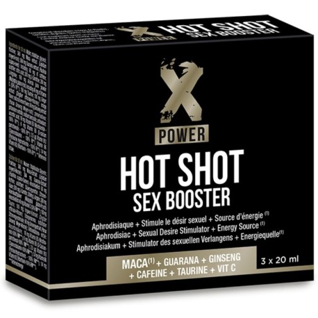 X POWER - HOT SHOT SEX BOOSTER AUGMENTATION DE LA LIBIDO 3 X 20 ML