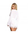 SUBBLIME - BABYDOLL BLANC MANCHES LONGUES ET FRANGES S / M