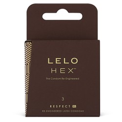 LELO - PRÉSERVATIFS HEX RESPECT XL, PAQUET DE 3