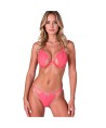 PASSION - ENSEMBLE SOUTIEN-GORGE + STRING RESILQUE ROUGE TOMATE S/M