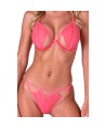 PASSION - ENSEMBLE SOUTIEN-GORGE + STRING RESILQUE ROUGE TOMATE S/M