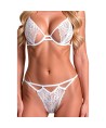 PASSION - ENSEMBLE SOUTIEN-GORGE + STRING RESILQUE BLANC S/M