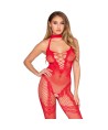 LEG AVENUE - 89336 BODYSTOCKING SANS FOURCHE ROUGE - TAILLE UNIQUE