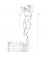 PASSION WOMAN BS027 BODYSTOCKING DRESS STYLE BLANC TAILLE UNIQUE