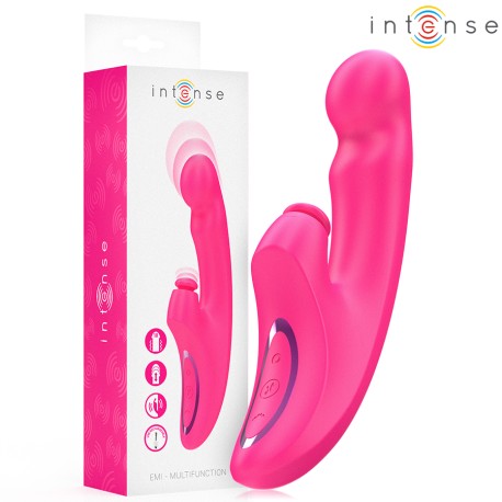 INTENSE - EMI VIBRATEUR 13,5 CM MULTIFONCTION 3 EN 1 10 VIBRATIONS ROSE