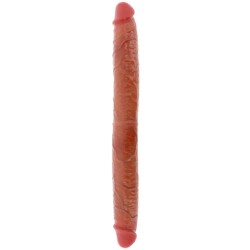 GET REAL - GODEMICHET EN SILICONE À DOUBLE EXTRÉMITÉ CARAMEL 46 CM