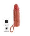 GET REAL - MANCHON PÉNIS VIBRANT EN SILICONE HYDRATANT CARAMEL 16 CM
