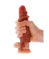 GET REAL - MANCHON PÉNIS VIBRANT EN SILICONE HYDRATANT CARAMEL 16 CM