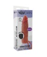 GET REAL - MANCHON PÉNIS VIBRANT EN SILICONE HYDRATANT CARAMEL 16 CM