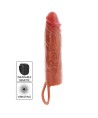GET REAL - MANCHON PÉNIS VIBRANT EN SILICONE HYDRATANT CARAMEL 20 CM