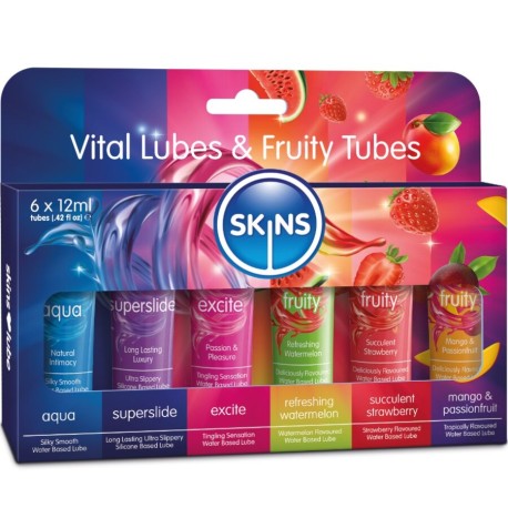 KIT DE LUBRIFIANTS VITAL FRUITY POUR LA PEAU - 6 x 12 ML