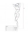 PASSION - FEMME BS045 BODYSTOCKING BLANC TAILLE UNIQUE