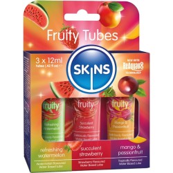 KIT DE LUBRIFIANTS FRUITÉS SKINS - PASTÈQUE, FRAISE ET MANGUE 3 x 12 ML