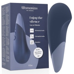 WOMANIZER - VIBE LAY-ON VIBRATEUR SILENCIEUX BLEU FONCÉ