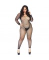 LEG AVENUE CRISTALIZED NET BODY STOCKING 1X-2X
