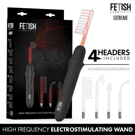 FETISH SUBMISSIVE - VIBRADOR WAND ELECTROESTIMULACIÓN ALTA FRECUENCIA