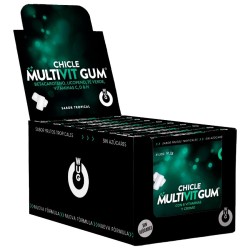 WUG GUM - MULTIVIT VITAMINES C, H, D, BÊTA-CAROTÈNE, LYCOPÈNE ET THÉ VERT PRÉSENTOIR 12 X 8 UNITÉS