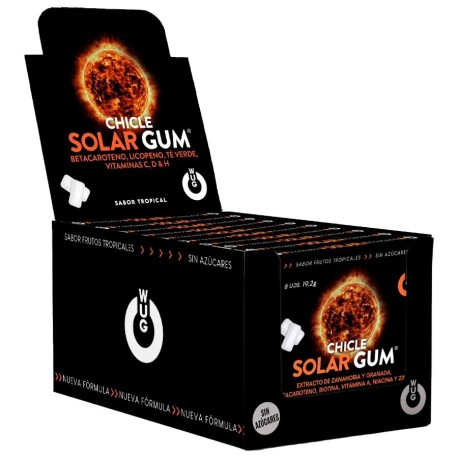 WUG GUM - SOLAR BRONZAGE SOLAIRE À LA GOMME PRÉSENTOIR 12 X 8 UNITÉS