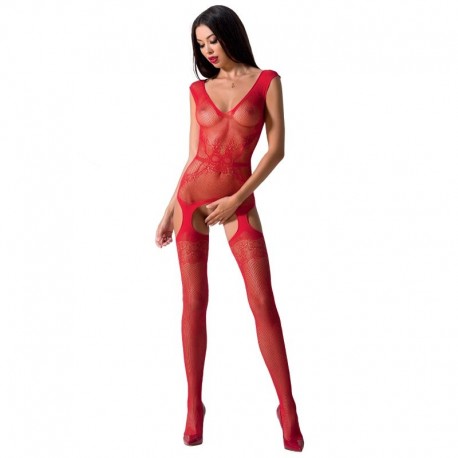 PASSION WOMAN BS062 BODYSTOCKING ROUGE TAILLE UNIQUE