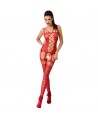 PASSION - FEMME BS054 BODYSTOCKING ROUGE TAILLE UNIQUE