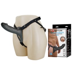 PRETTY LOVE - LONDON HARNIS UNIVERSEL AVEC GODEMICHET EN SILICONE NOIR 16,8 CM