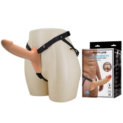 PRETTY LOVE - LANDON HARNESS BRIEFS HARDON UNIVERSEL AVEC GODEMICHET EN SILICONE CREUX DE 16,8 CM COULEUR