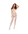 PASSION - BS121 BODYSCOCKING BLANC EFFET JARRETIÈRE
