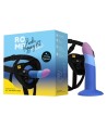 ROMP - PICCOLO GODEMICHET EN SILICONE AVEC VENTOUSE TRICOLORE 14 CM