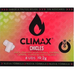 WUG Climax - Chewing-gum fonctionnel à base de maca, de damiana et de ginseng pour stimuler le désir et la vitalité intime. P