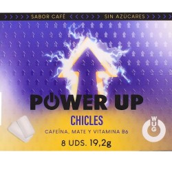 WUG POWER UP Chewing-gum fonctionnel à la caféine et au café, blister de 8 pièces