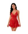 LIVCO CORSETTI FASHION - ENSEMBLE NUIT T-SHIRT + CULOTTE ROUGE 2028 S/M