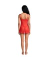 LIVCO CORSETTI FASHION - ENSEMBLE NUIT T-SHIRT + CULOTTE ROUGE 2028 S/M