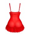 LIVCO CORSETTI FASHION - ENSEMBLE NUIT T-SHIRT + CULOTTE ROUGE 2028 S/M