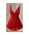 LIVCO CORSETTI FASHION - ENSEMBLE NUIT T-SHIRT + CULOTTE ROUGE 2028 S/M