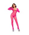 CHILIROSE - CR 4894 BODYSTOCKING EN RÉSEILLE ROSE NÉON S/M