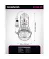 PDX ELITE - VIEWTUBE VAC XXL MANGE TRANSPARENTE AVEC POMPE D'ASPIRATION 27,3 CM