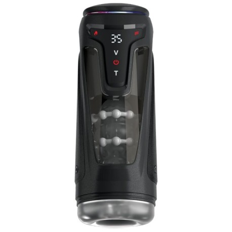 PDX ELITE - MOTO-BATOR PRO MASTURBATEUR À POUSSE AUTOMATIQUE VIBRANT ET CHAUFFANT 26,5 CM