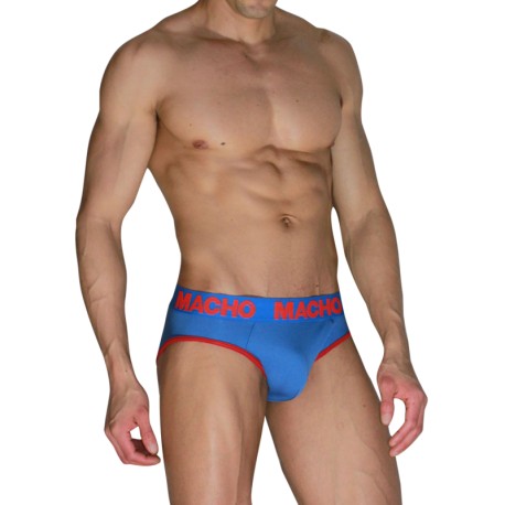 MACHO - MCH005 SLIP CLÁSICO AZULÓN + ROJO S