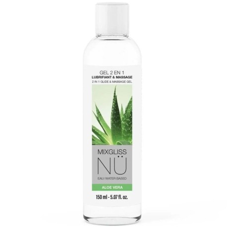 MIXGLISS - GEL LUBRIFIANT ET DE MASSAGE 2 EN 1 À BASE D'EAU NURU À L'ALOE VERA 150 ML