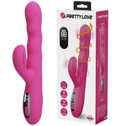 PRETTY LOVE - VIBRATEUR LAPIN MULTIFONCTION WINTERS AVEC AFFICHAGE LED ROSE