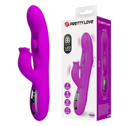 PRETTY LOVE - VIBRATEUR OSCILLANT LAPIN YALANDA AVEC AFFICHAGE LED VIOLET