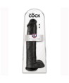 KING COCK - GODEMICHET RÉALISTE AVEC TESTICULES 38 CM NOIR