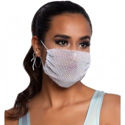 MASQUE LEG AVENUE HARLOW RHINEST BLANC